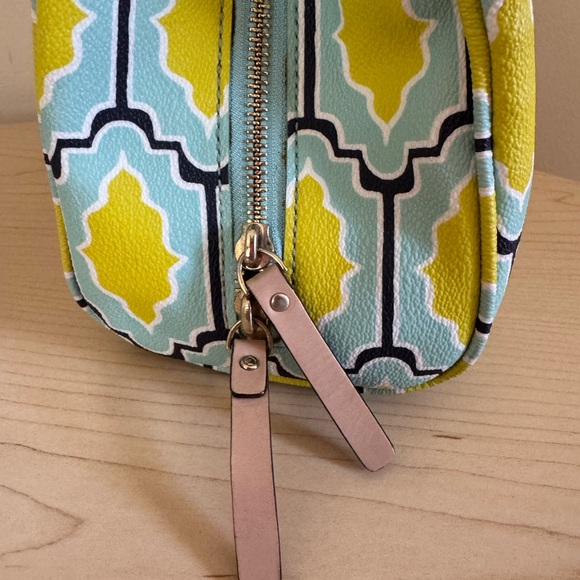 Kate Spade Cabana Tile Damien Bright Blue Green Graphic Satchel Rare - Picture 10 of 15